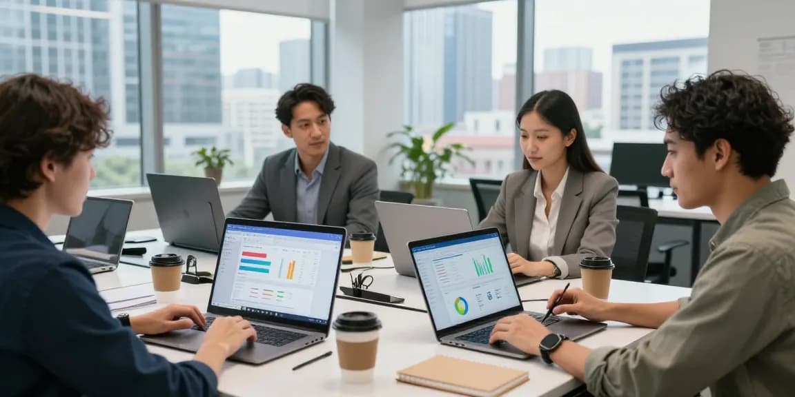 团队在现代办公环境中使用WPS Office进行高效协作
