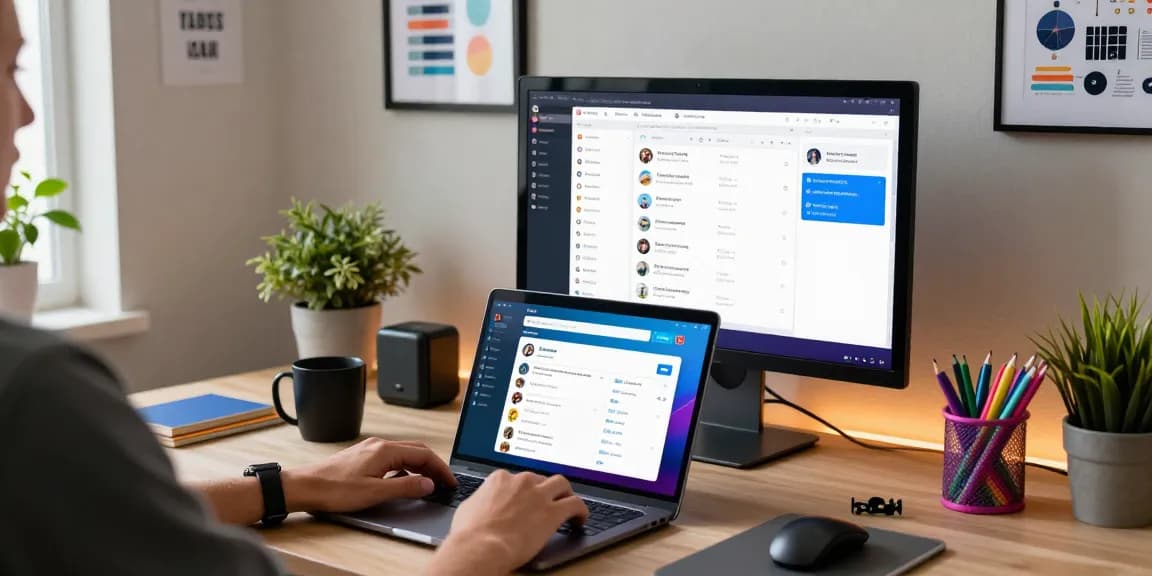 Experience seamless communication with Telegram网页版 on a modern desktop setup, showcasing vibrant chat features and productivity tools.