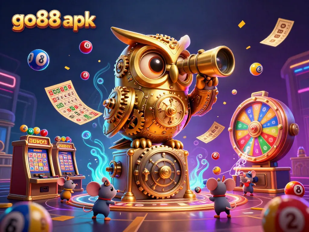 Engage in thrilling gameplay with the go88 apk, showcasing an exciting casino scene with dynamic lottery elements.