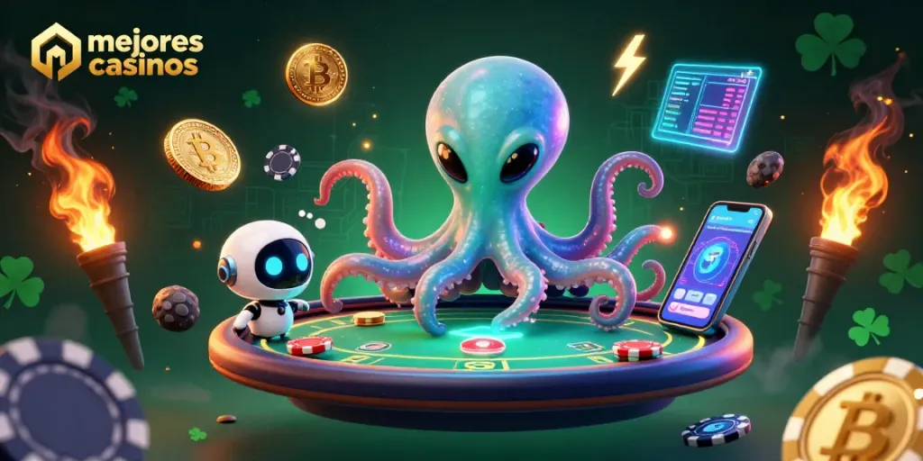 Disfruta de los mejores casinos mientras juegas con unos tentáculos alienígenas en la mesa de póker.