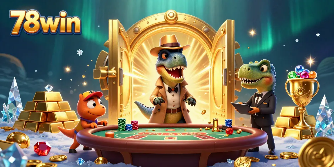 Experience thrilling gameplay with 78win in this energized casino scene featuring fun characters.
