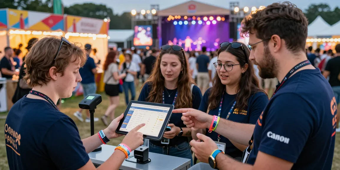 Control de acceso con pulsera digital enhancing real-time festival entry management.