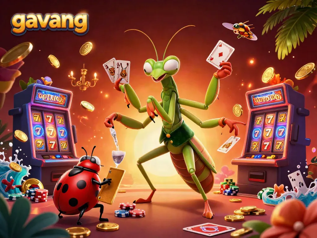 Experience thrilling casino excitement with gavang as giant mantis and ladybug bring games to life.