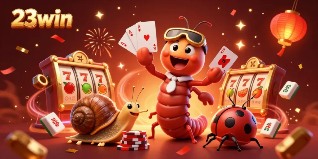 Experience the excitement at 23win with vibrant casino characters and dynamic gaming elements.