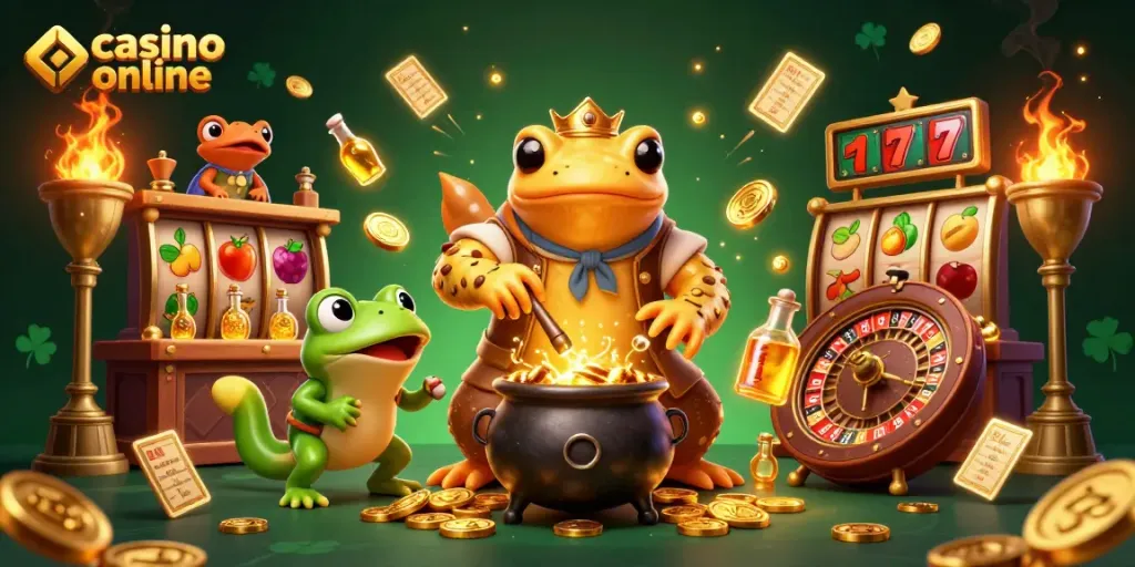 Gira y gana en casinos online con tragamonedas brillantes y un entorno de magia dorada.