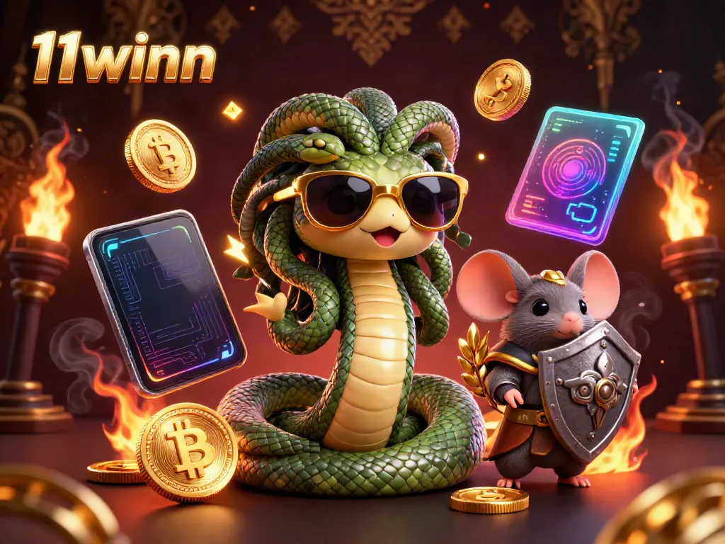 Engage with exciting games at 11winn featuring Medusa and a warrior mouse in a vibrant casino theme.