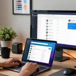 Experience seamless communication with Telegram网页版 on a modern desktop setup, showcasing vibrant chat features and productivity tools.