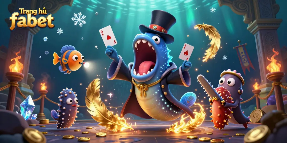 Experience thrilling action with Trang chủ fabet featuring a magical scene of a gulper eel and anglerfish in a dynamic casino setting.