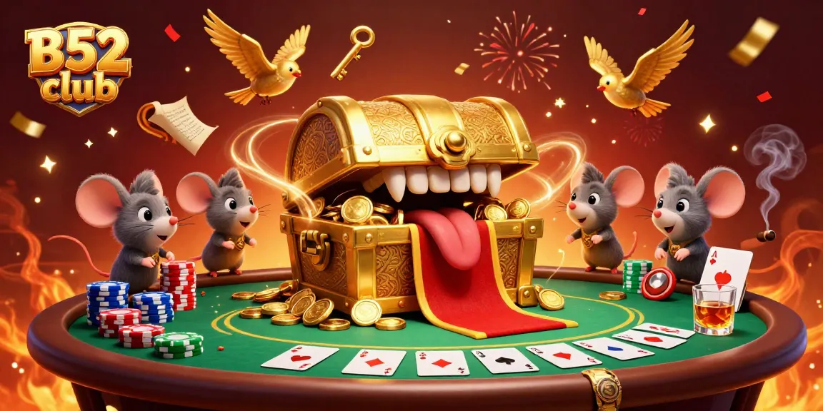 Experience exciting gameplay at B52 club with vibrant casino elements, treasures, and dynamic action.