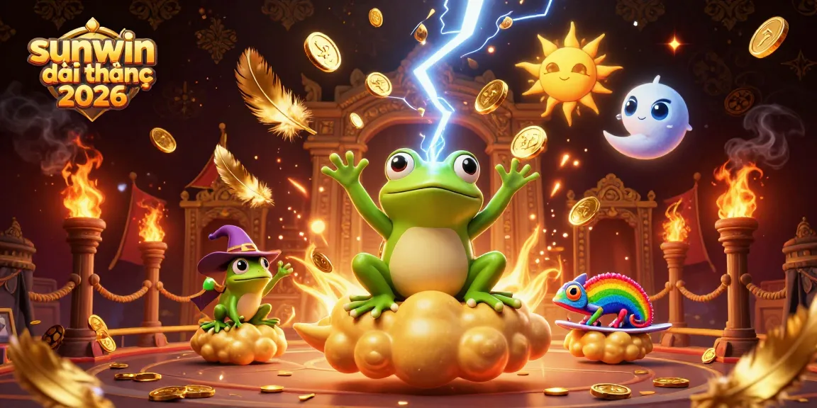 Experience the thrill of sunwin đổi thưởng 2026 with golden coins swirling around magical characters in this vivid scene.