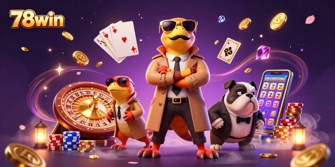 Engage with 78win's exciting casino world as raptors sneak into a VIP lounge.