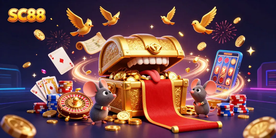 Experience thrills at SC88 with a treasure chest, mice adventurers, and exciting slots!