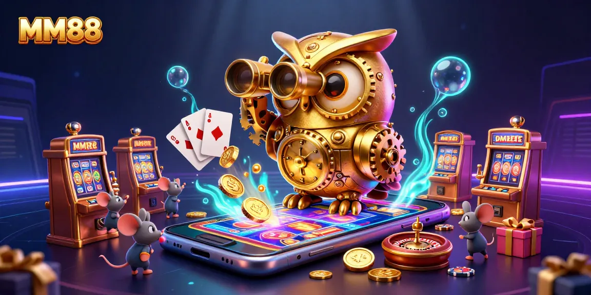 Engage with MM88 in a vibrant casino scene full of exciting slot games and golden rewards.