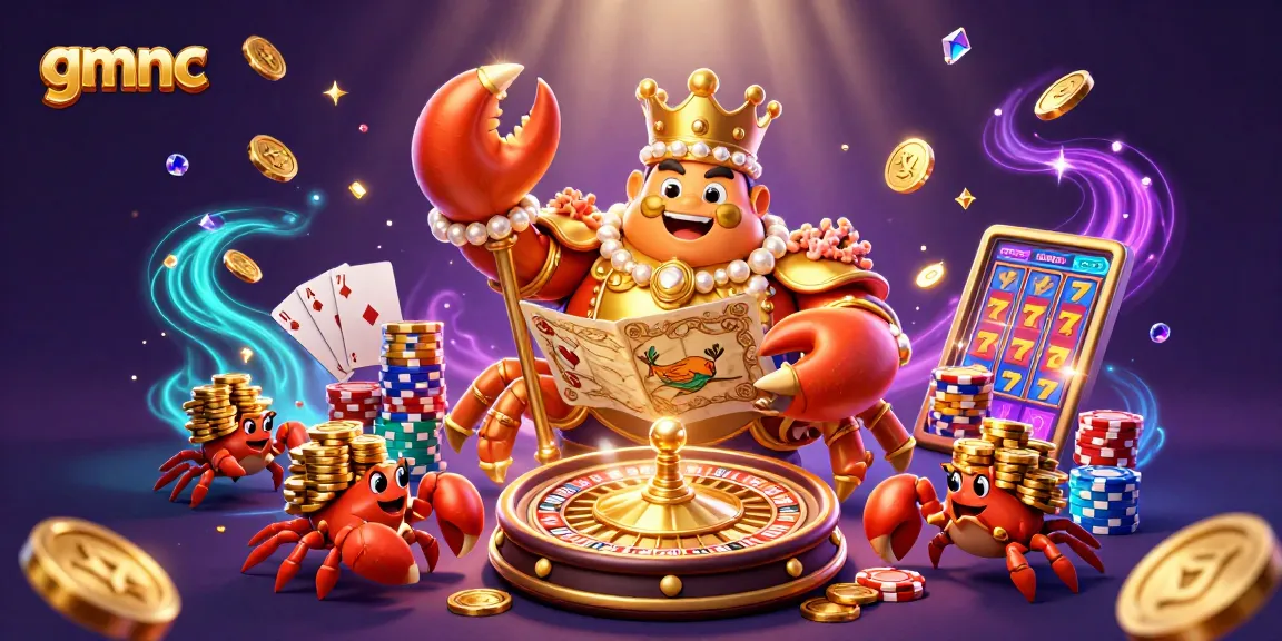 Experience GMNC’s exclusive insights on gambling strategies with a captivating crab emperor scene bursting with casino elements.