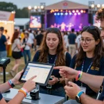 Control de acceso con pulsera digital enhancing real-time festival entry management.