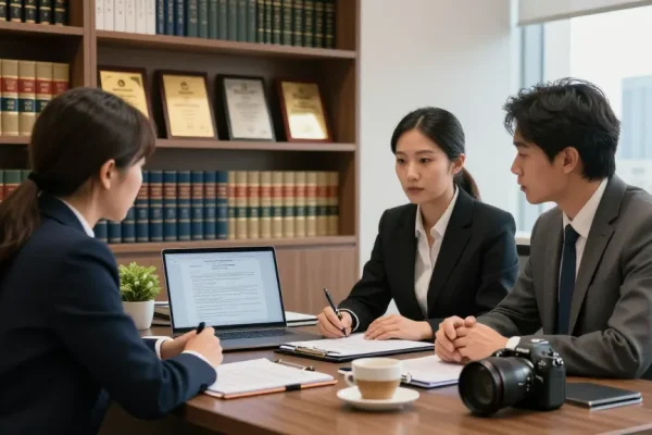 Read full report on legal consultation in modern law office highlighting client-attorney engagement.