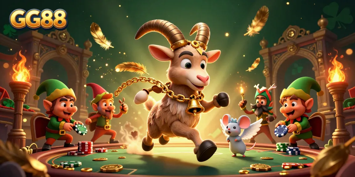 Experience the thrilling gameplay at GG88 casino with vibrant characters stealing poker chips among enchanting casino elements.