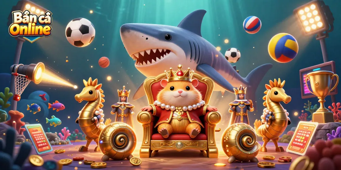 Engage in thrilling Bắn cá online action as a fierce hamster king rules with his royal guards amid dynamic underwater gameplay.