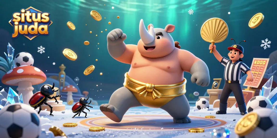 Deskripsikan aksi sumo di situs judi bola dengan karakter unik dan visual menarik.